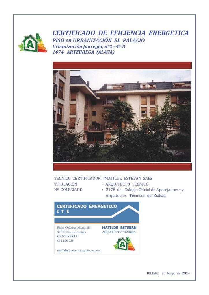 Certificado de Eficiencia Energética de una vivienda en Artziniega (Alava)