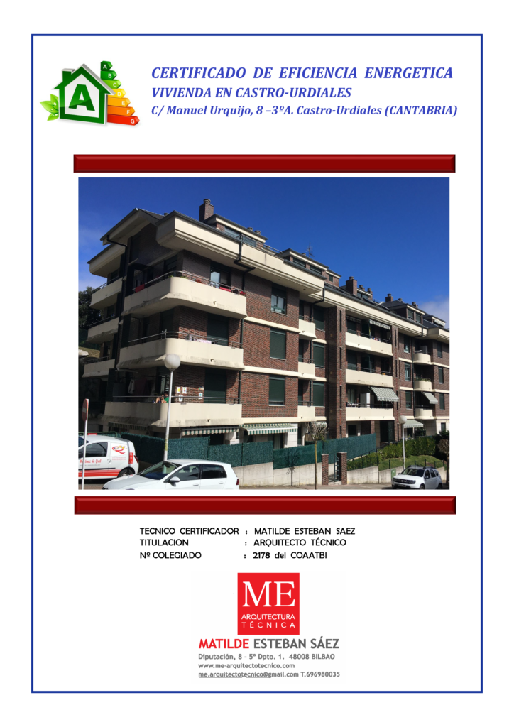 Certificado de Eficiencia Energética de una vivienda en Castro-Urdiales (CANTABRIA)